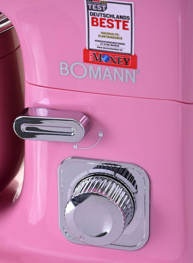 Bomann KM 6030 CB Κουζινομηχανή 1100W με Ανοξείδωτο Κάδο 5lt Pink