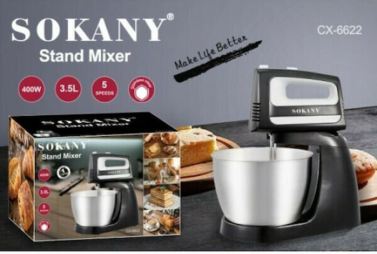Sokany CX-6622 Μίξερ με Inox Κάδο 3.5lt Μαύρο 400W
