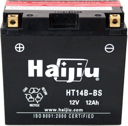 HaiJiu Closed Type Motorcycle Battery YT14B-BS with Capacity 12Ah