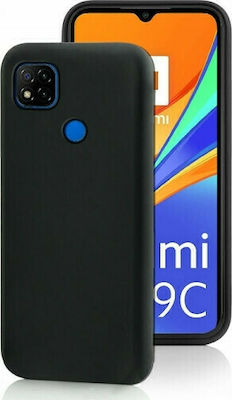 Umschlag Rückseite Silikon Schwarz (Redmi 9C)