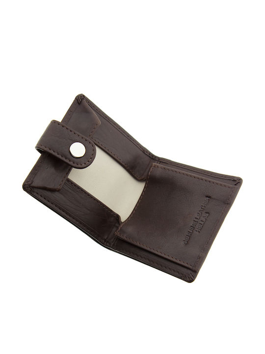 Leder Herren Geldbörse Münzen Braun