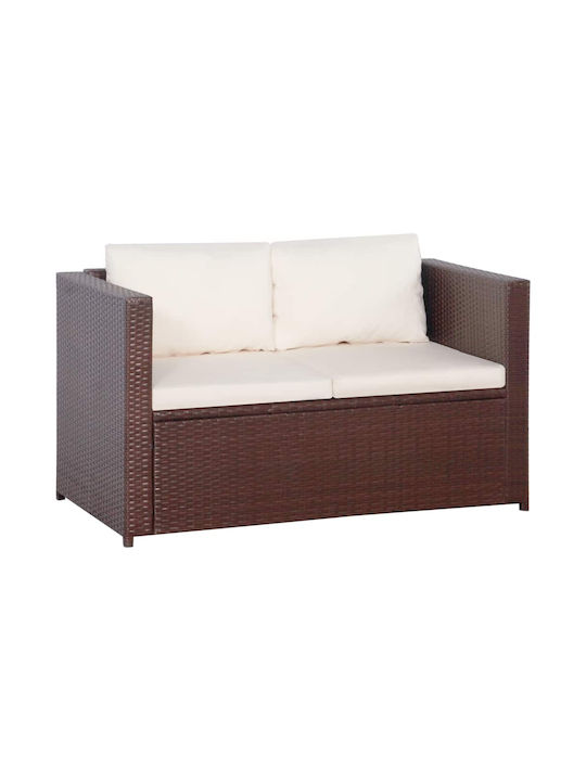 Garden & Outdoor Furniture Sets Living Room Set 3 Pieces Brown with Pillows