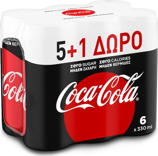 Coca-Cola Zero Cola Cu Carbonatare Fără Zahăr În Cutie 6x330ml