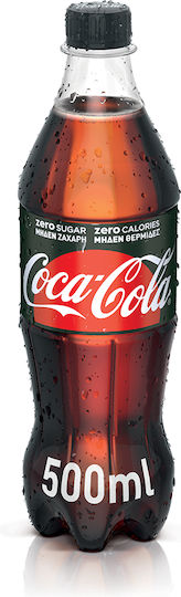 Coca-Cola Zero Cola με Ανθρακικό, Χωρίς Ζάχαρη σε Μπουκάλι 500ml