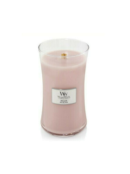 WoodWick Scented Candle Jar with Scent Rosewood Pink 609.5gr 1pcs