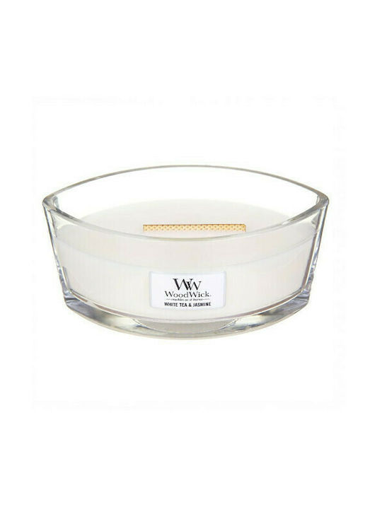 WoodWick Scented Candle Jar with Scent White Tea & Jasmine White 453gr 1pcs