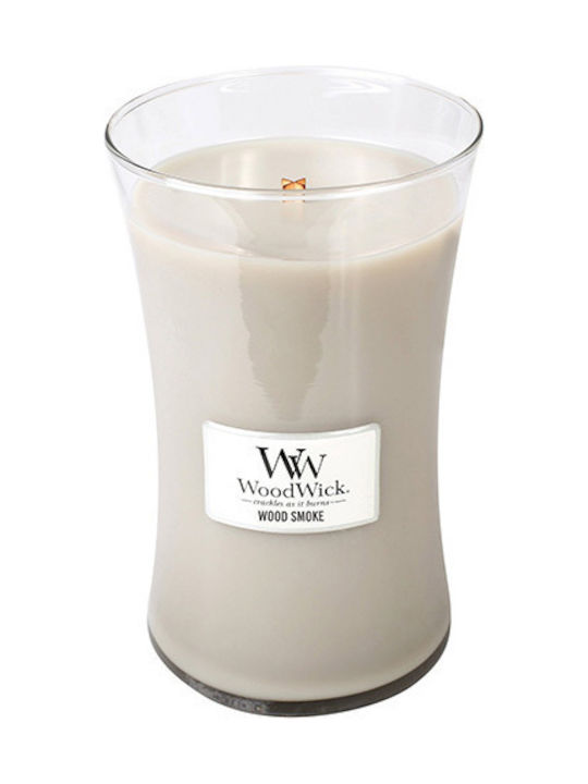 WoodWick Scented Candle Jar with Scent Wood Smoke White 275gr 1pcs