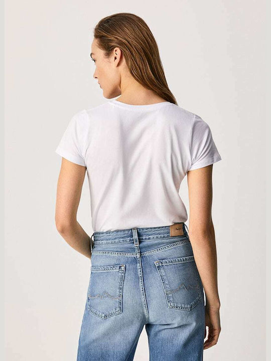 Pepe Jeans Virginia Γυναικείο T-shirt Λευκό