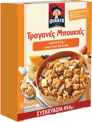 Quaker Τραγανές Μπουκιές Φρούτα Flakes Oat 450gr