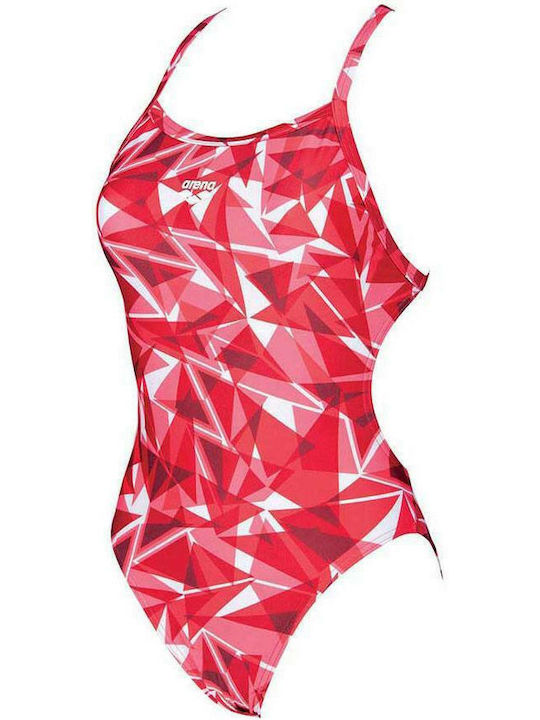 Arena Slim Strap Racerback Activewear Swimsuit Shattered Glass Red