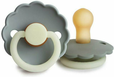 Frigg Pacifiers Rubber Daisy Gray - Portobello Night for 0-6 months 2pcs