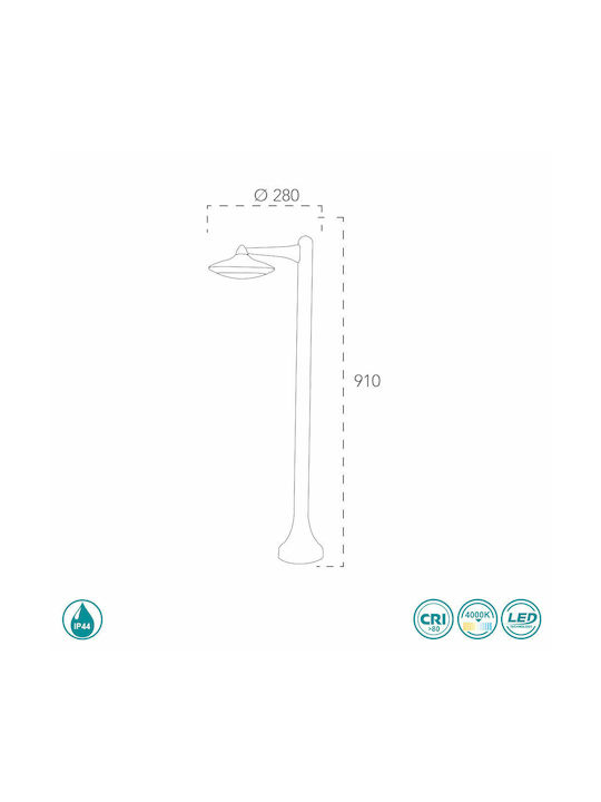 Fan Europe Outdoor Floor Lamp LED Outdoor Space 12W with Natural White Light IP44 White