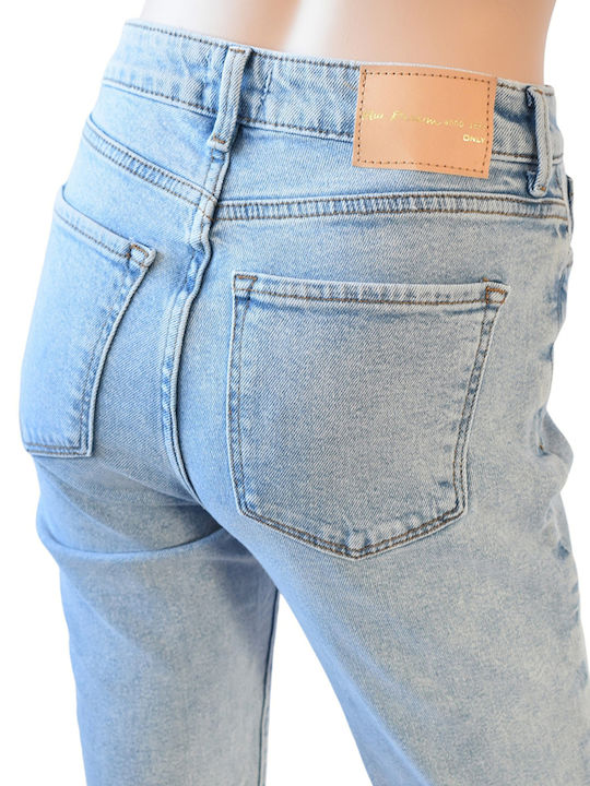 Emily High Waist Women's Jean Trousers in Regular Fit Light Blue Denim