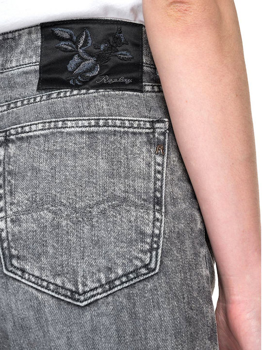 Tyna Ψηλόμεσο Γυναικείο Jean Παντελόνι σε Mom Εφαρμογή Medium Grey