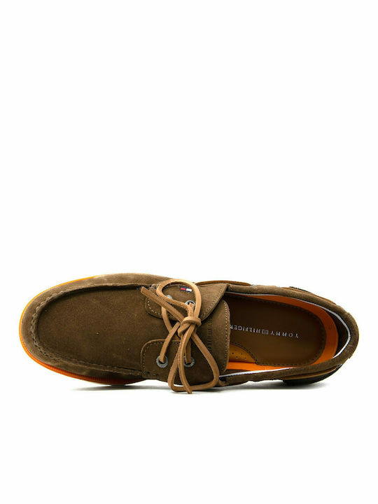 Tommy Hilfiger Classic Suede Ανδρικά Boat Shoes σε Καφέ Χρώμα