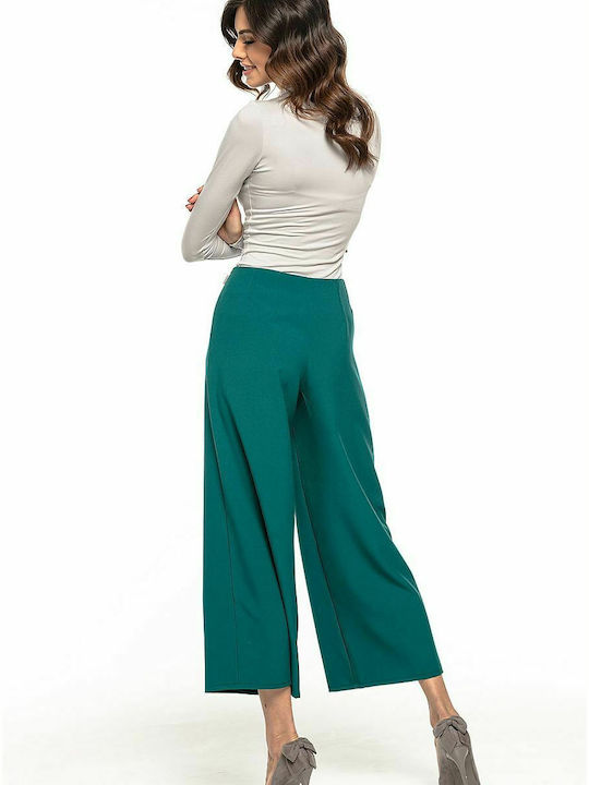 Tessita Women's High-waisted Fabric Trousers Green