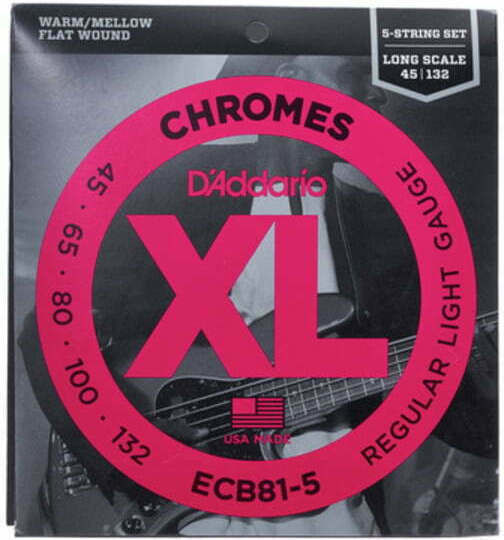 Daddario XL Chromes Bass 5-String Einstellen Chrom Basses 45 - 132 Zoll Reguläre Leicht/Lange Skala