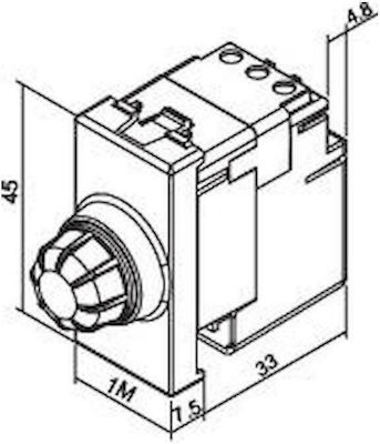 Geyer Recessed Simple Front Dimmer Switch Rotary 400W White