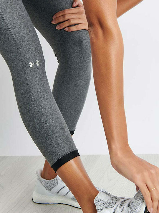 Heat Gear Leggings Pentru Alergare Colanți Cropped De Strângere Lucios Gri