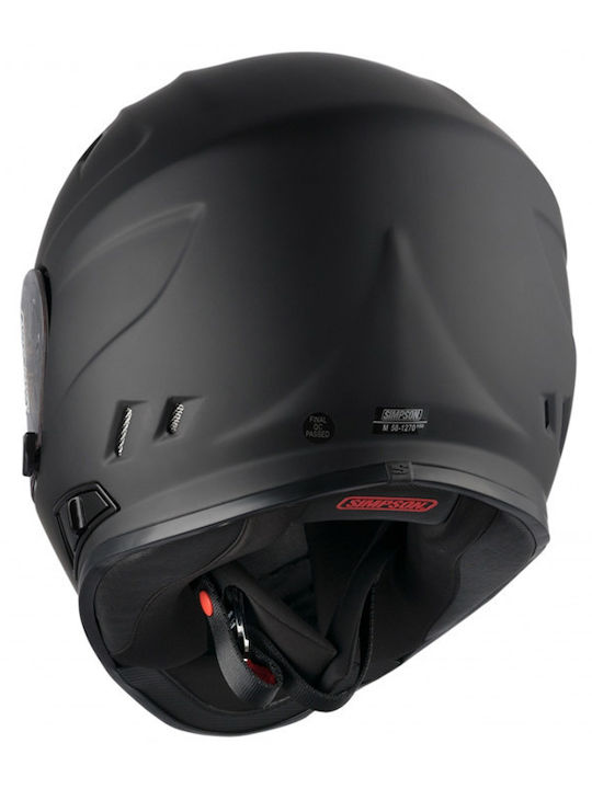Simpson Venom SV Black Matt Κράνος Μηχανής Full Face ECE 22.06 / DOT με Sunvisor