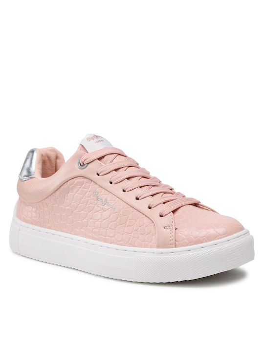 Pepe Jeans Adams Croco Damen Sneakers Rosa