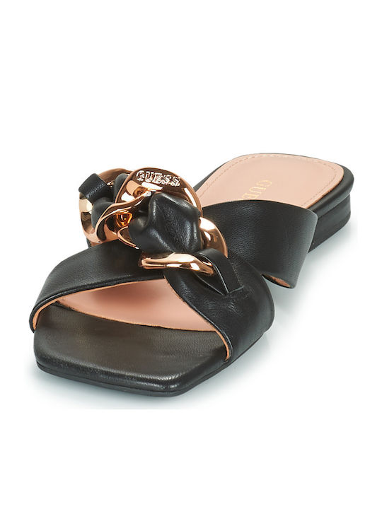 Sameya Leder Flache Sandalen für Damen in Schwarz Farbe