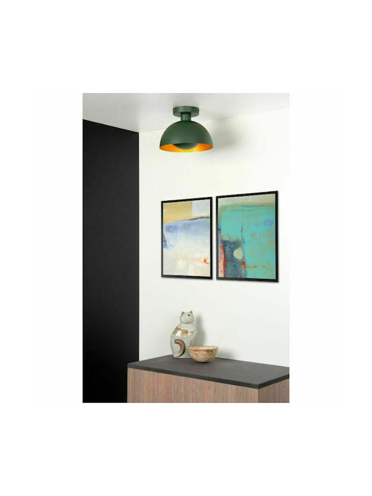 Lucide Lightning Siemon Ceiling Mount Light 25cm Green with Socket E27
