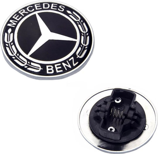 Carner Car Brand Logo Hood Mercedes-Benz 57mm Black Hood Emblem
