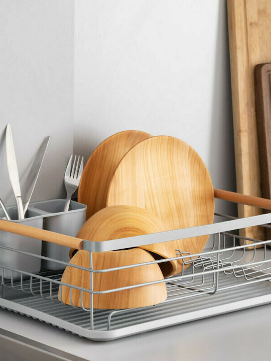 Navaris Kitchen Sink Organizer from Wood in Gray Color