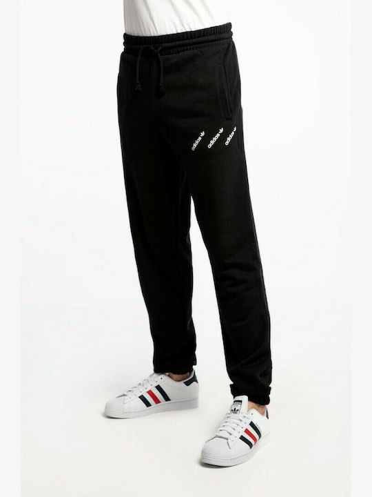 Adidas Originals Ψηλόμεσο Παντελόνι Γυναικείας Φόρμας με Λάστιχο Μαύρο  HM4872