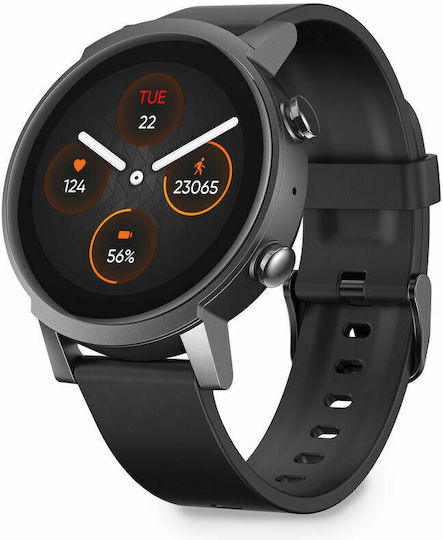 Ticwatch E3 44mm Αδιάβροχο Smartwatch με Παλμογράφο (Panther Black)