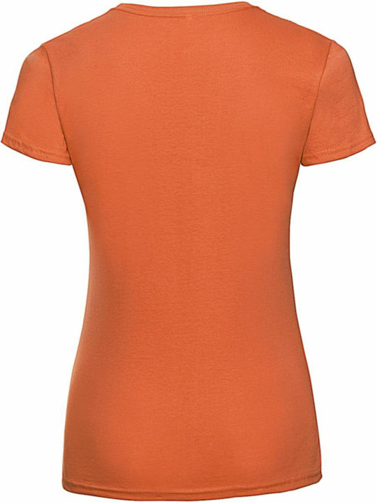 Russell Europe Γυναικείο Διαφημιστικό T-shirt Κοντομάνικο σε Πορτοκαλί Χρώμα