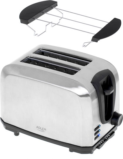 Adler Φρυγανιέρα 2 Θέσεων 700W Inox