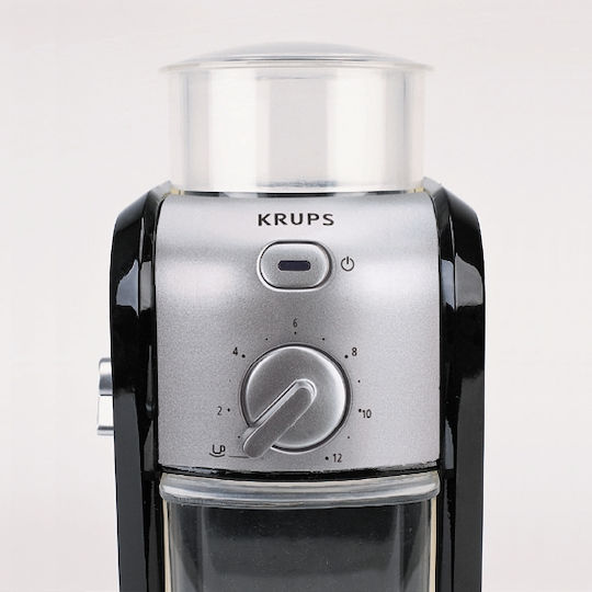 Krups Electric Coffee Grinder 100W for 200gr Beans and 12 Grind Levels Black