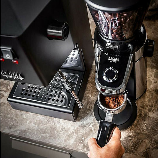 Gaggia Md 15 Electric Coffee Grinder 150W with 300g Capacity and 15 Grind Levels Silver