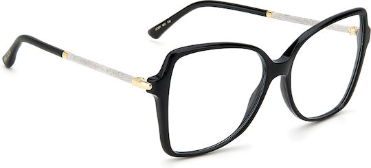 Jimmy Choo Damen Brillengestell mit Schmetterling Schwarz JC321 807