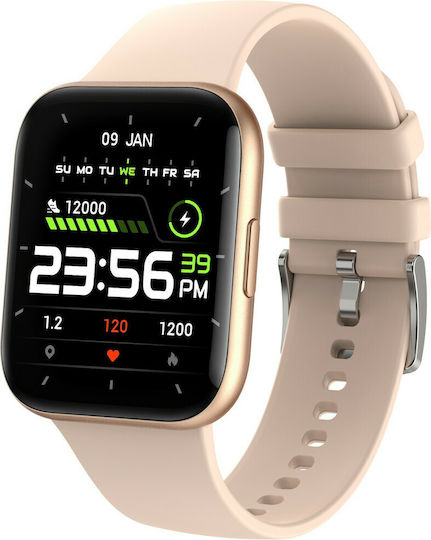 3Guys 3GW6522 Aluminium 45mm Smartwatch mit Pulsmesser (Beige)
