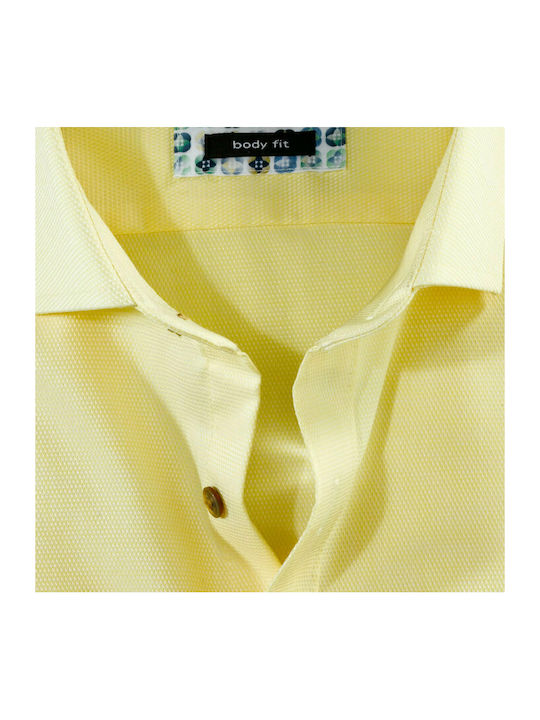 Olymp Level 5 Men's Shirt Long Sleeve Cotton Yellow