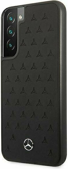 Mercedes-Benz Leather Stars Pattern Back Cover Δερμάτινο Μαύρο (Galaxy S22+ 5G)