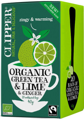 Clipper Organic Green Tea Lime & Ginger 20 Bags 40gr