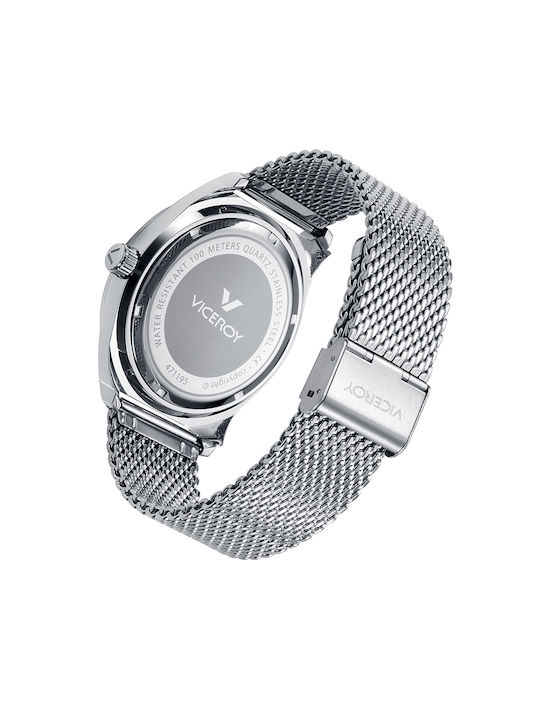 Viceroy Magnum Watch Battery with Silver Metal Bracelet