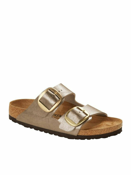 Arizona Big Buckle Birko-Flor Women's Anatomic Sandals Graceful Taupe Narrow Fit