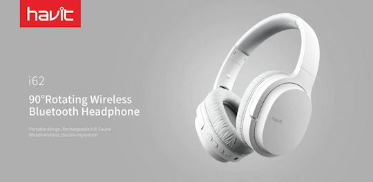 Havit I62 Wireless / Wired Over Ear Headphones with 8 hours of Operation White