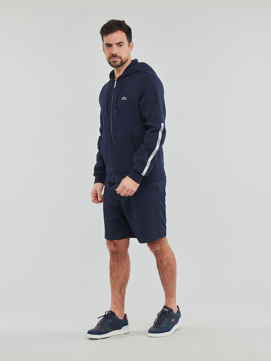 Herren Sweatshirt Jacke mit Kapuze und Taschen Marineblau
