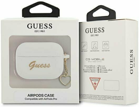 Guess Charm Θήκη Σιλικόνης σε Λευκό χρώμα για Apple AirPods Pro