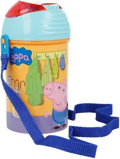 Stor Πέππα Το Γουρουνάκι Παιδικό Παγούρι Peppa Pig Πλαστικό με Καλαμάκι 450ml