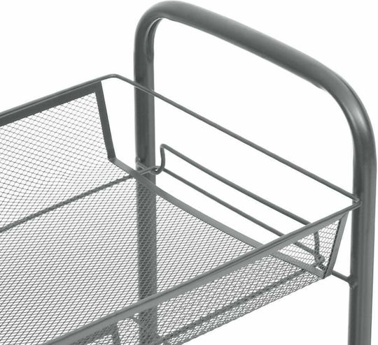 vidaXL Metallic Kitchen Trolley 5 Tiers Gray 46x26x105cm