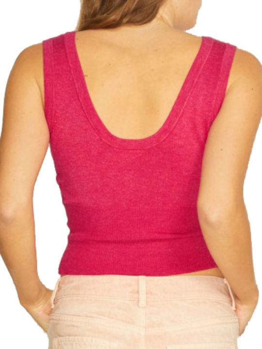 Jack & Jones Damen Sommer Crop Top Ärmellos Bright Rose