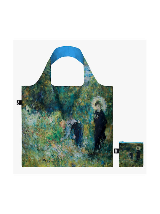 Loqi Pierre-Auguste Renoir - Woman with a Parasol in a Garden Recycled Fabric Shopping Bag Green