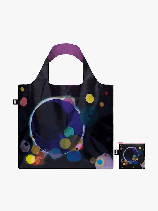 Loqi Recycled Wassily Kandinsky - Several Circles Fabric Shopping Bag in Black color